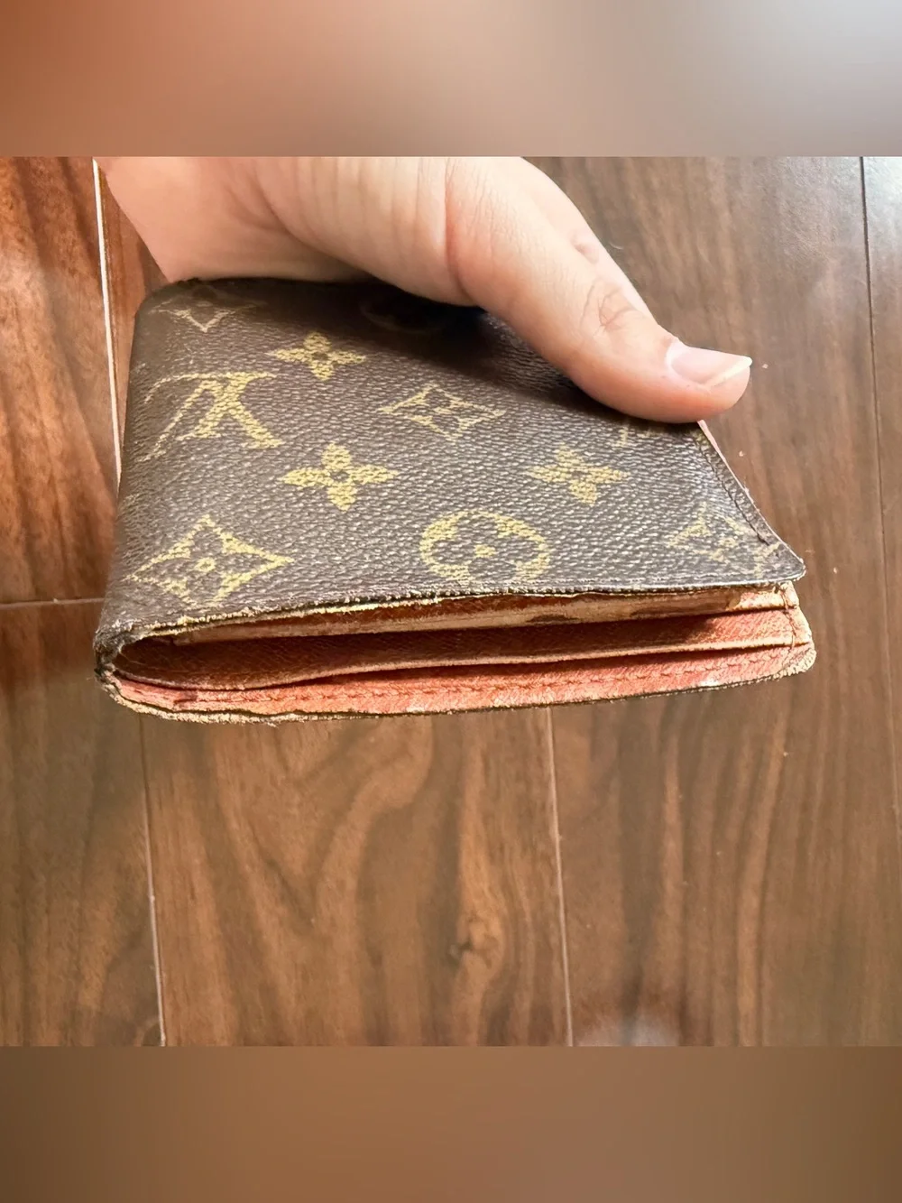Authentic vintage Louis Vuitton Monogram Canvas Wallet in Brown and Gold